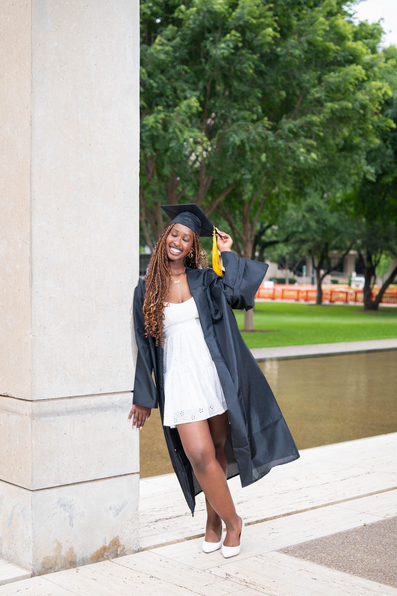 Graduation portrait session outdoors, Dallas Fort Worth photography